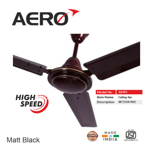 Skyline Aero 48" High-Speed Ceiling Fan | 100% Copper Motor | 400 RPM | 3 Color Options - Skyline Appliances