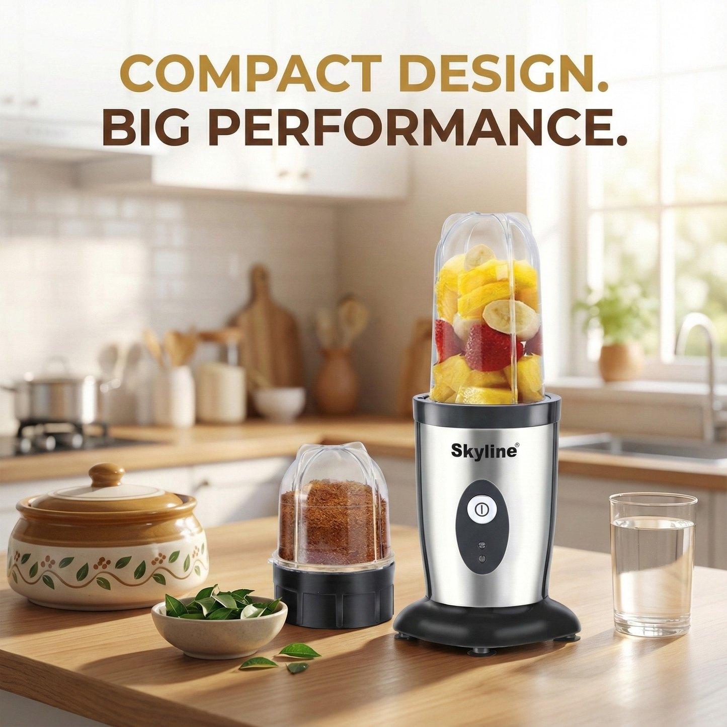 Skyline Nutri Mix 400 Watts – Compact Blender & Grinder with 2 Jars