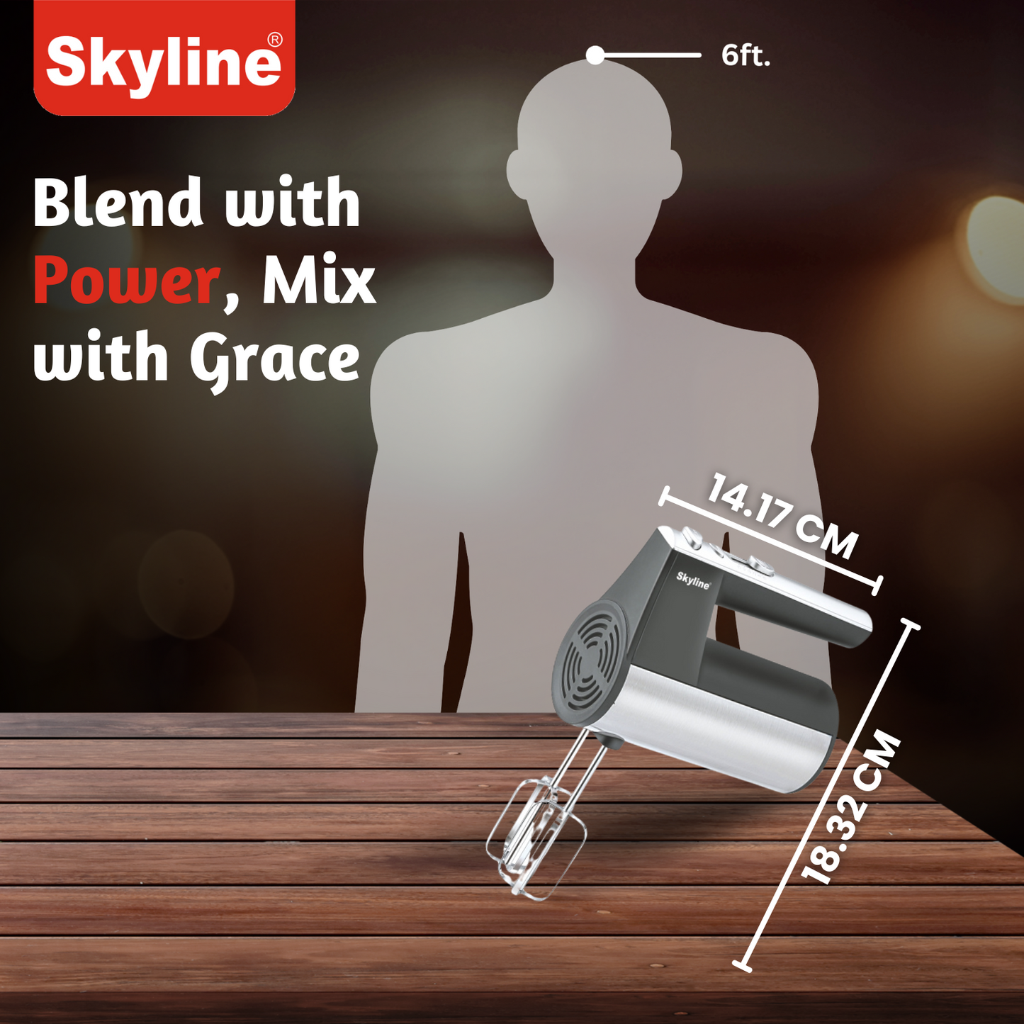 Skyline 400W Hand Mixer with 5-Speed and Turbo Function | Effortless Mixing and Blending