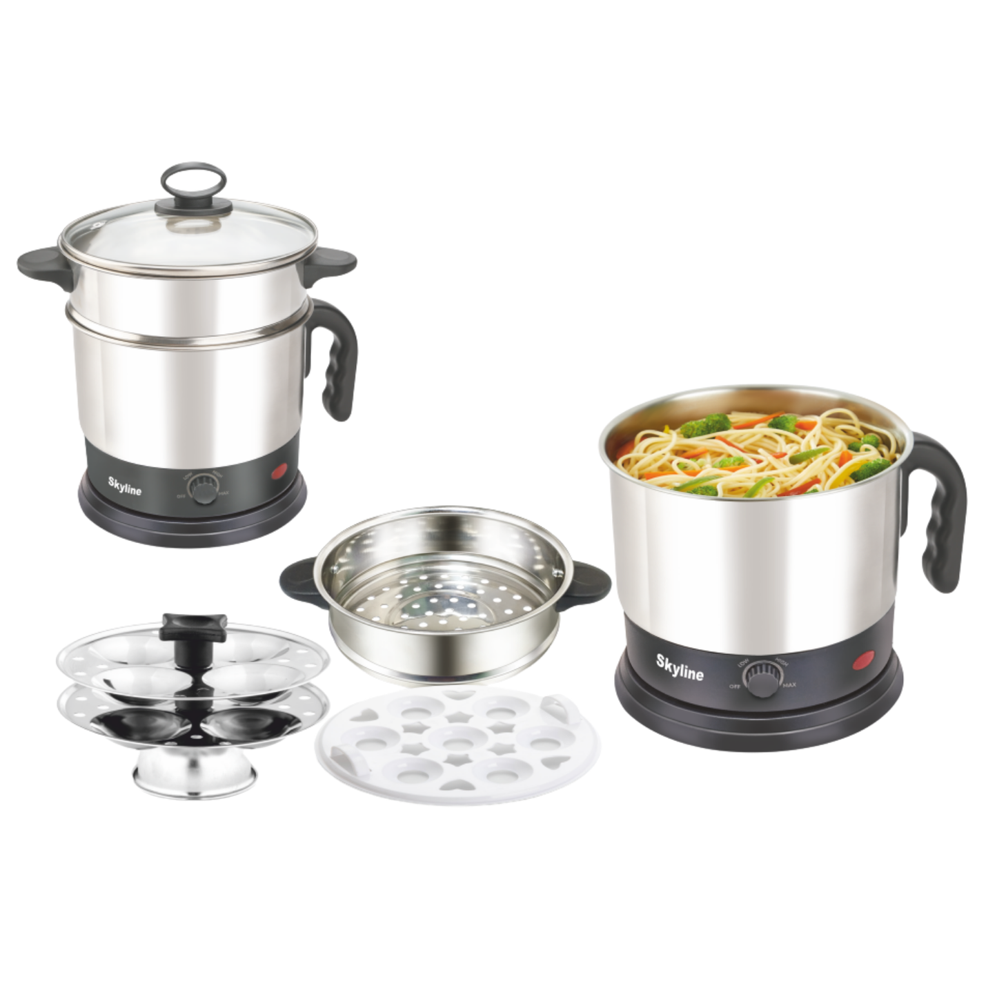 Skyline 1.7L 1500W All-in-One Multipurpose Kettle – Perfect for Momos, Idlis, Noodles & More! - Skyline Appliances