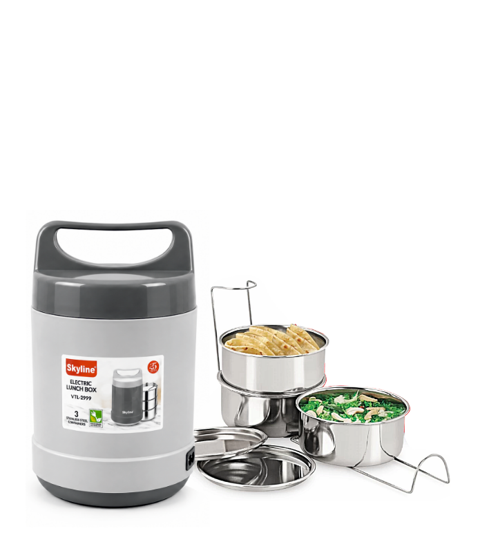 Skyline Electric Lunch Box with Stainless Steel Containers