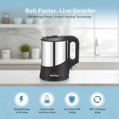 Skyline Electric Kettle 1000W 1.2 Litres – Quick Boil, Compact Design
