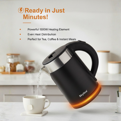 Skyline Double Wall Electric Kettle 1000W 1 Litre – Compact, Safe, and Efficient Boiling