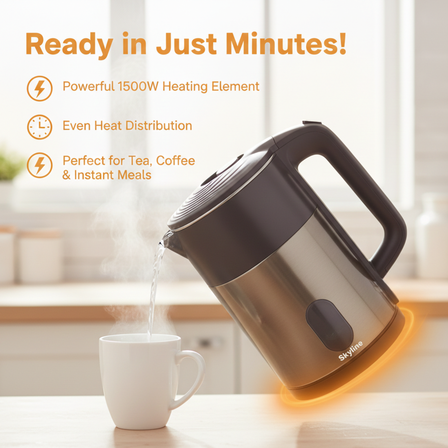 Skyline 1500W 2L Double Wall Electric Kettle