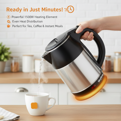 Skyline Double Wall Electric Kettle 1500W – 1.8L | Fast, Safe, and Stylish Boiling