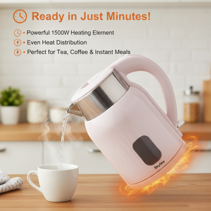 Skyline 1.8L Double Wall Electric Kettle, 1500W – Fast Boiling & Safety Enhanced