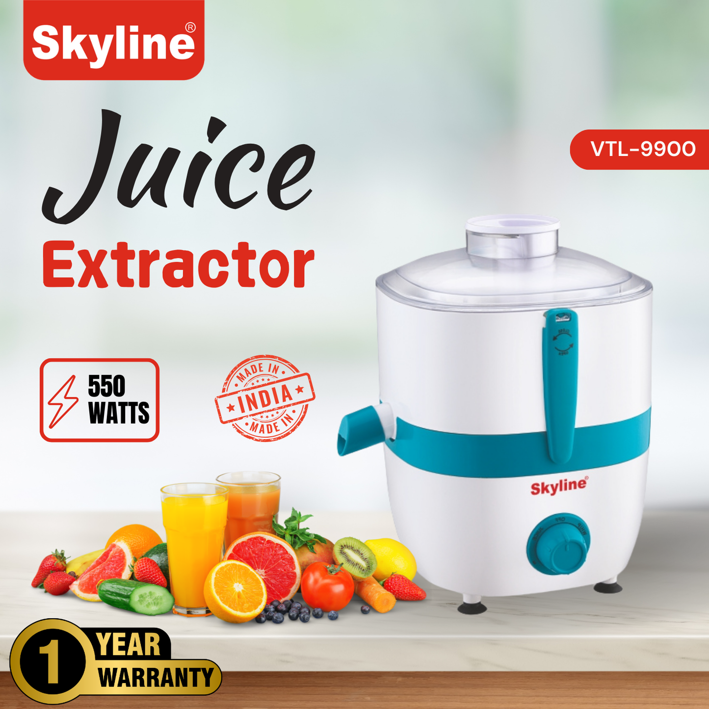 Skyline Juice Extractor 550 Watts – High-Performance Juicing for Every Home - Skyline Appliances