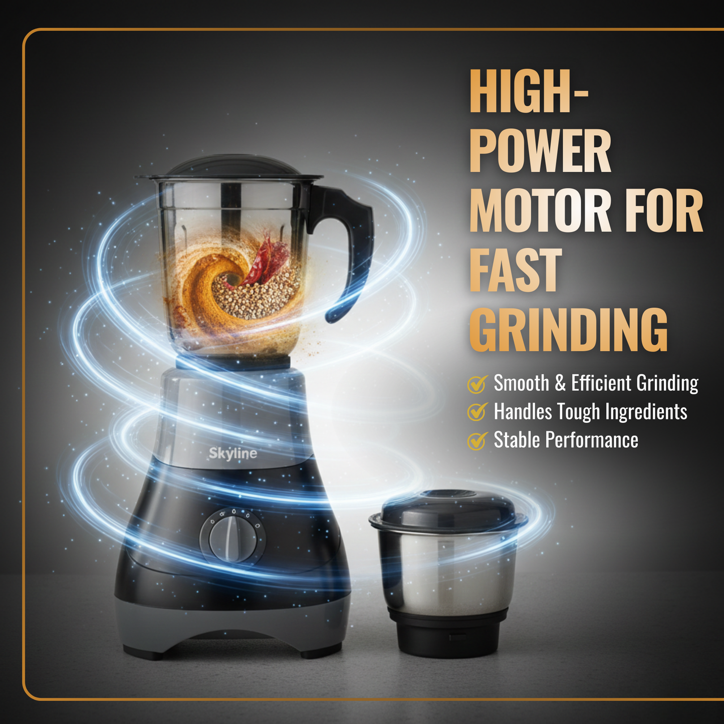 Skyline 550W Mixer Grinder with 2 Stainless Steel Jars