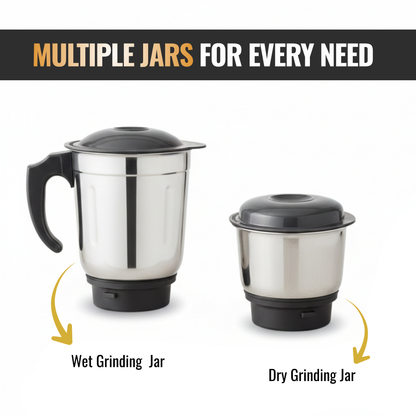 Skyline 550W Mixer Grinder with 2 Stainless Steel Jars