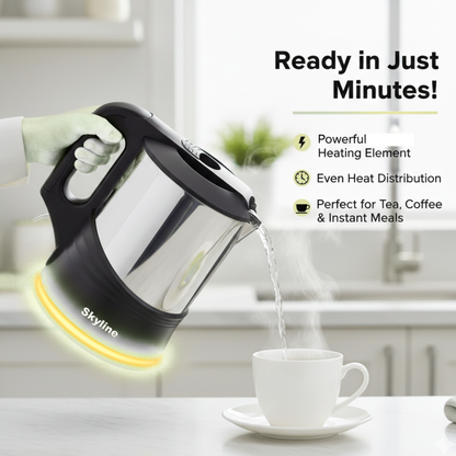 Skyline Electric Kettle 1000W 1.2 Litres – Quick Boil, Compact Design