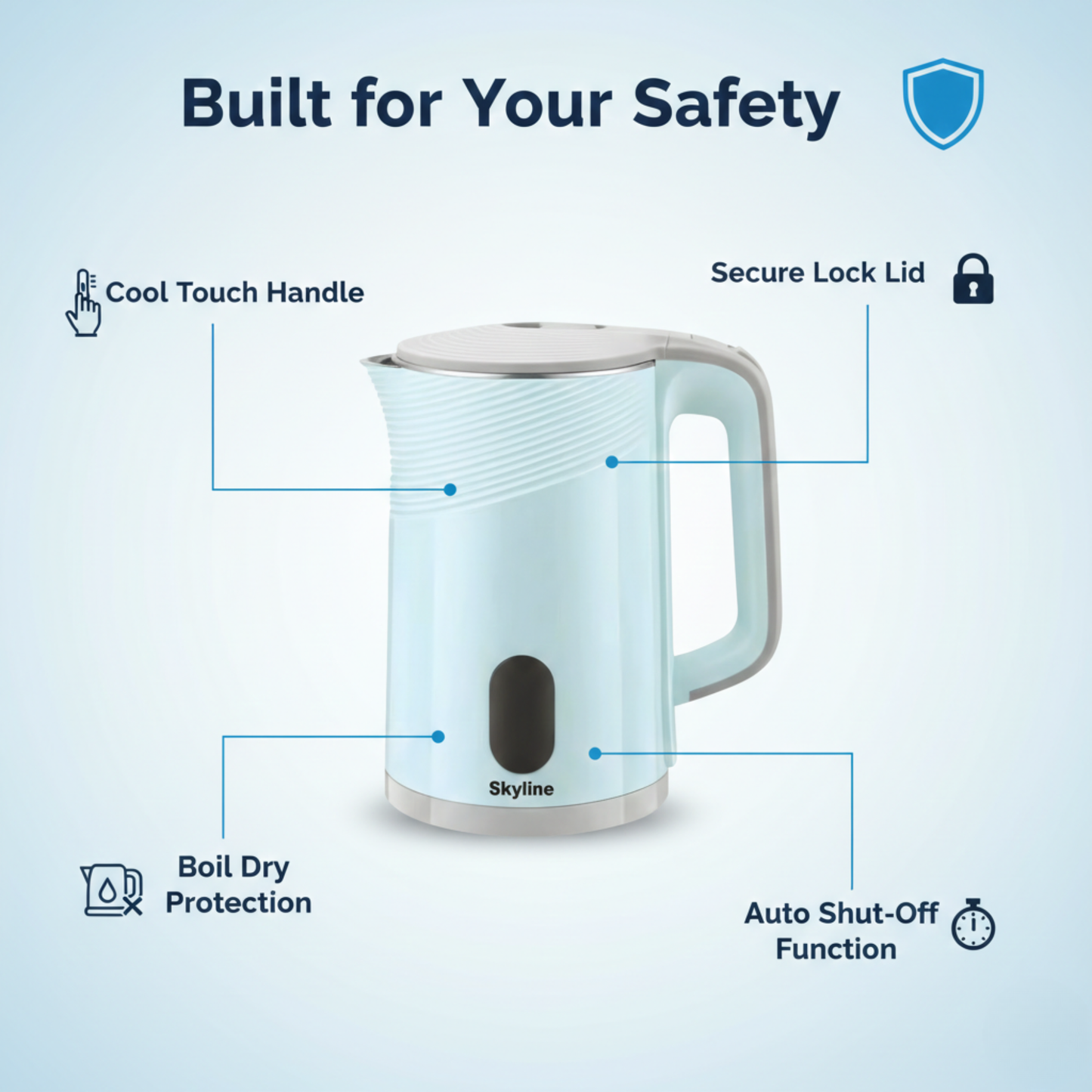 Skyline 1500W 1.8L Double Wall Electric Kettle