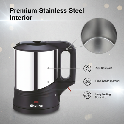 Skyline Electric Kettle 1000W 1.2 Litres – Quick Boil, Compact Design