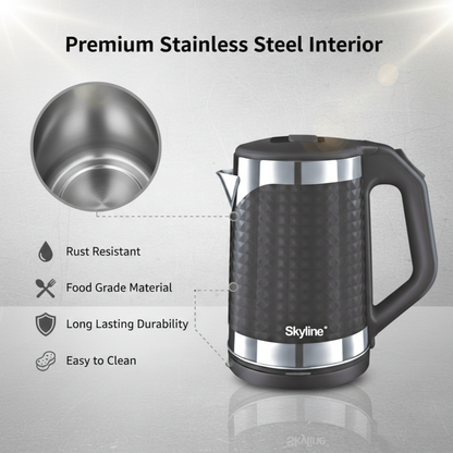 Skyline Double Wall Electric Kettle 1500W 1.8L – Efficient Boiling with Enhanced Safety