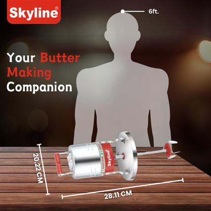 Skyline 100W Heavy Duty Stainless Steel Madhani Machine | Multi-Purpose Butter, Buttermilk, Lassi, and Curd Maker