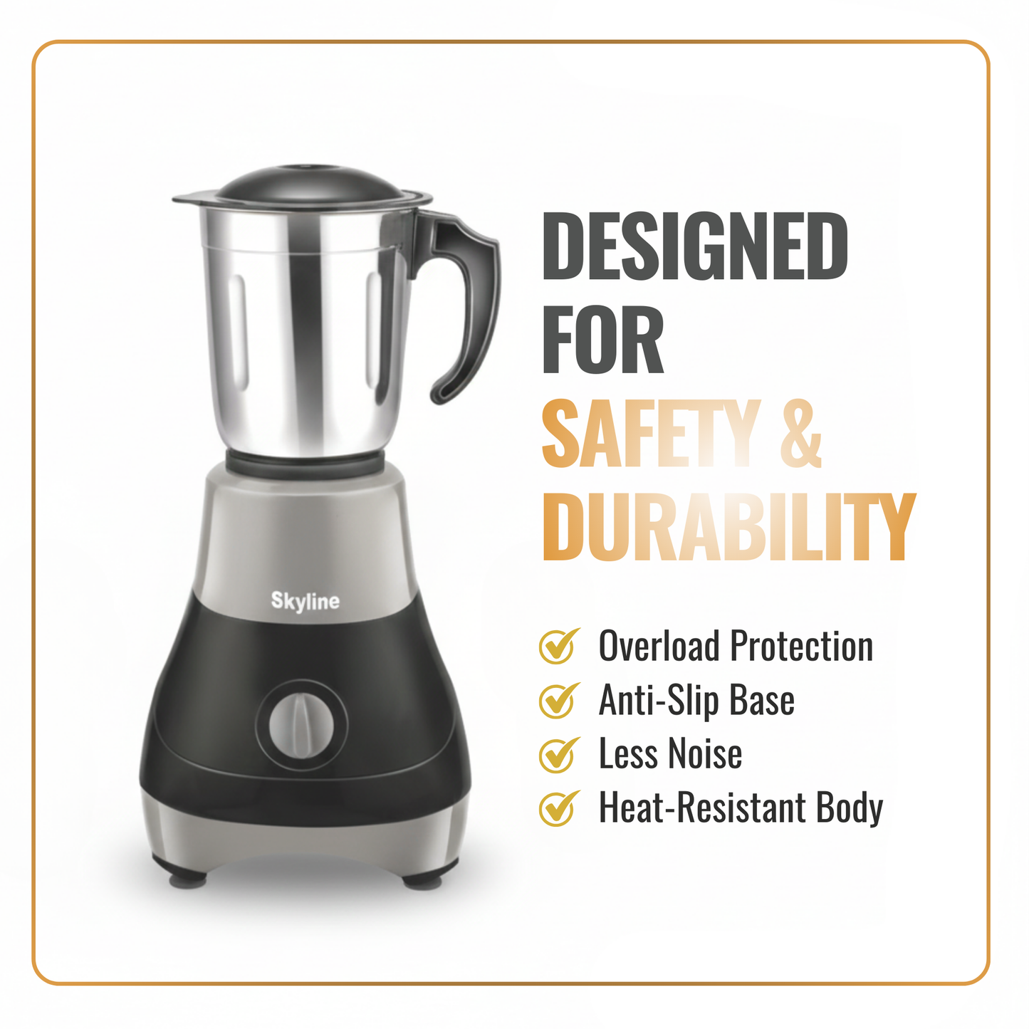 Skyline 550W Mixer Grinder with 2 Stainless Steel Jars