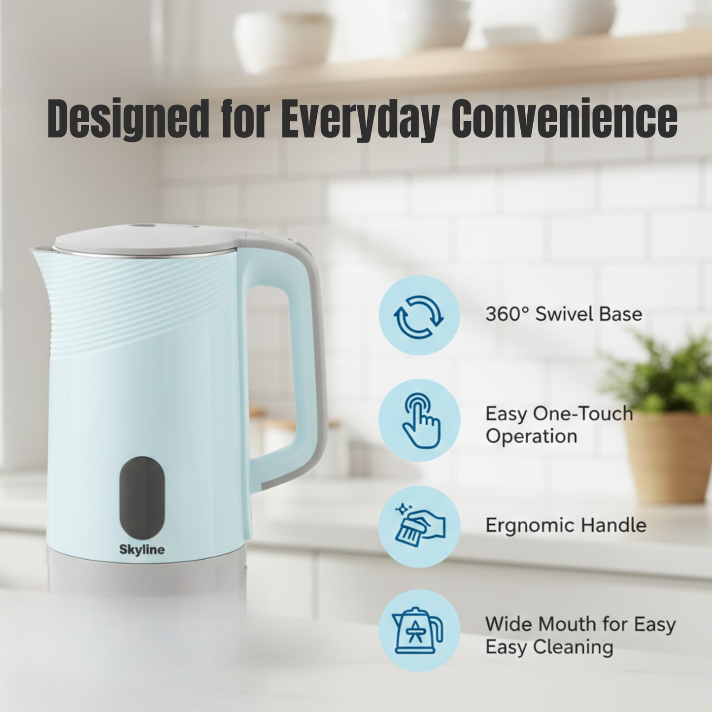 Skyline 1500W 1.8L Double Wall Electric Kettle