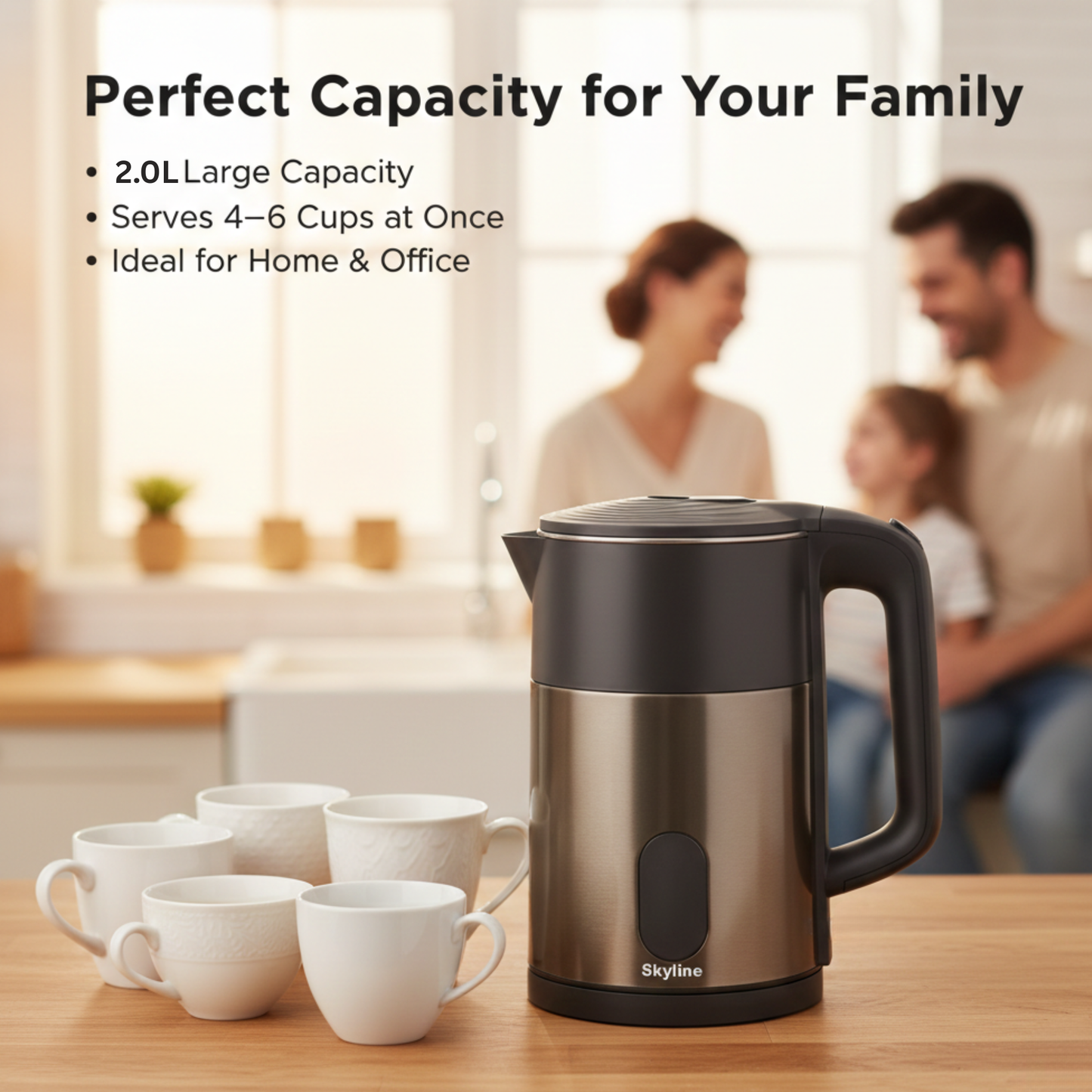Skyline 1500W 2L Double Wall Electric Kettle