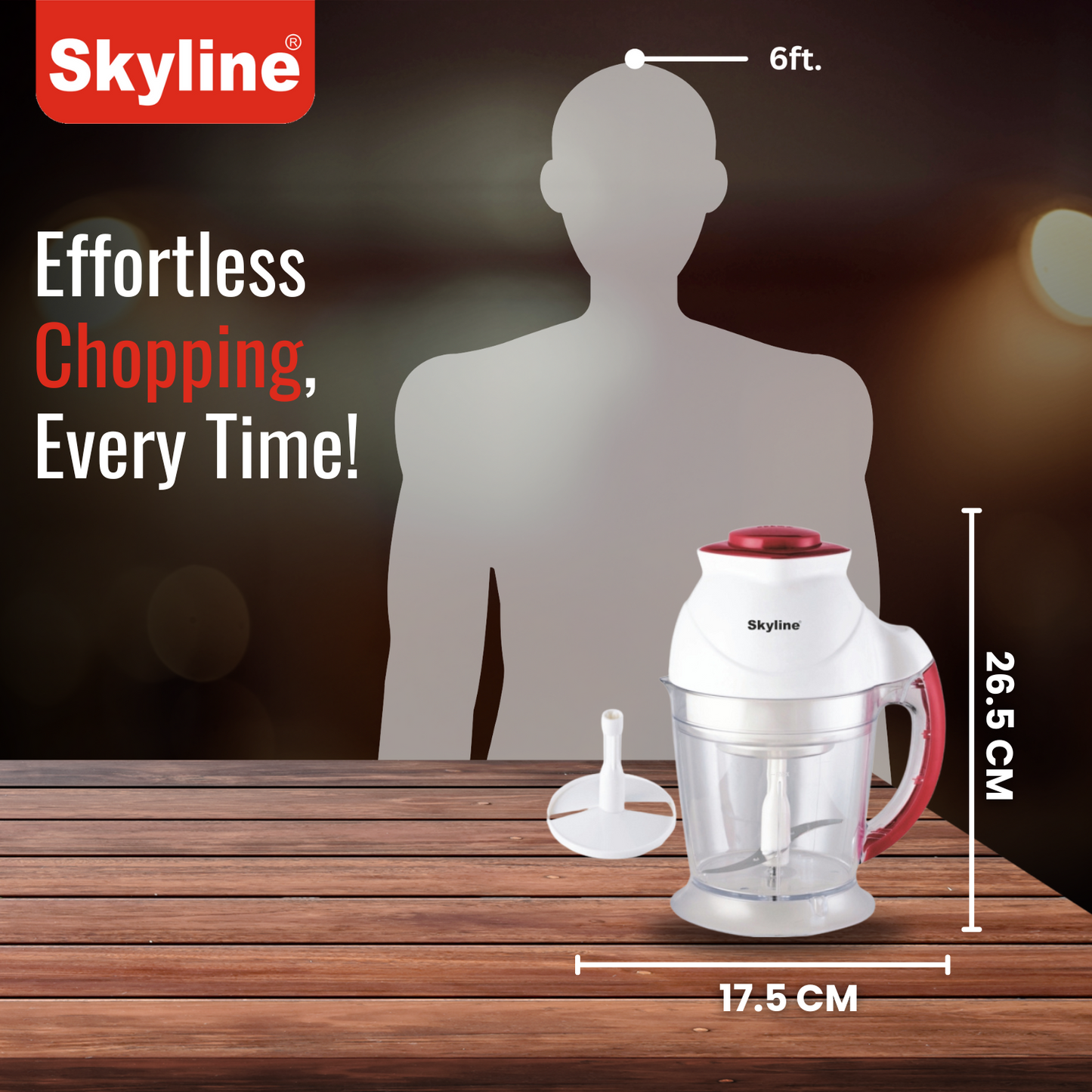 Skyline Electric Chopper 300 Watts with 700ml Capacity - Skyline Appliances