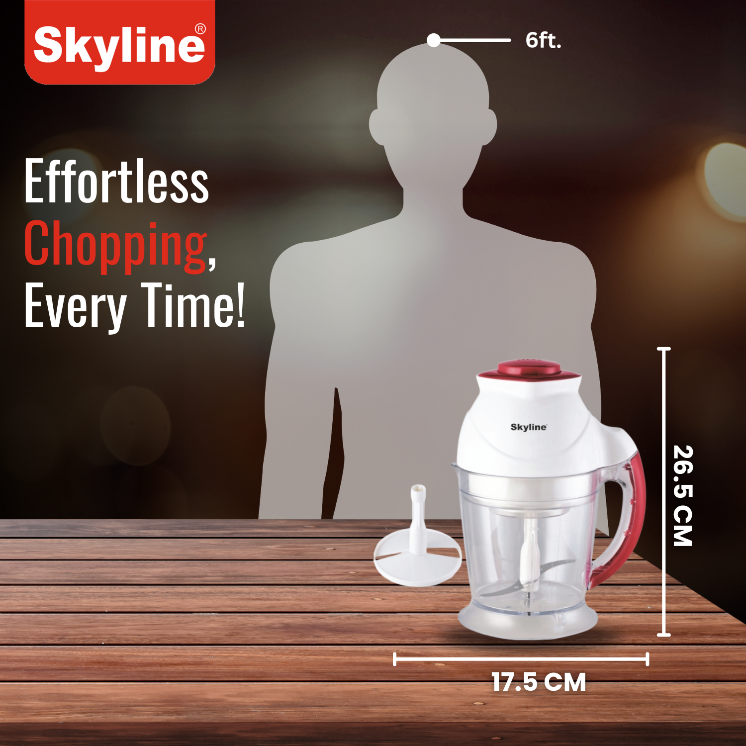 Skyline Electric Chopper 300 Watts with 700ml Capacity - Skyline Appliances