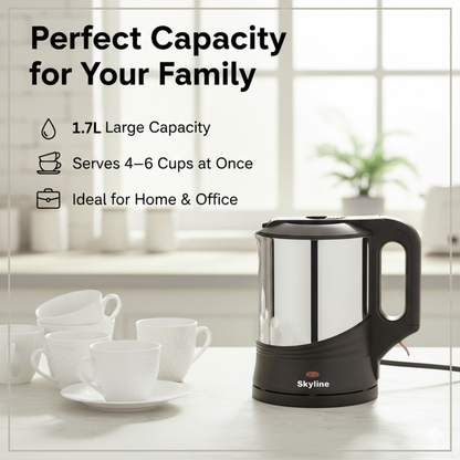 Skyline Electric Kettle 1000W 1.2 Litres – Quick Boil, Compact Design