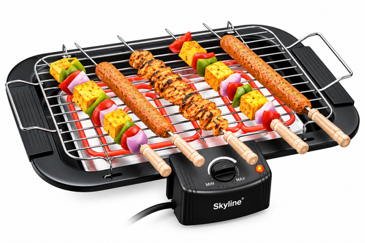 Skyline 2000W Electric Barbecue Grill with 5 Skewers | Portable & Energy-Efficient Grilling