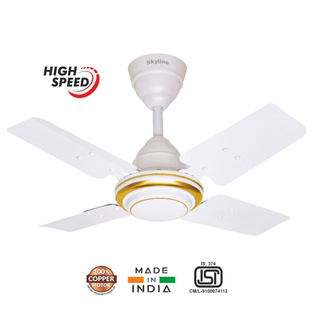 Skyline Ceiling Fan 24" (600mm) | 100% Copper Motor | 400 RPM | Compact High-Speed Airflow for Small Spaces - Skyline Appliances