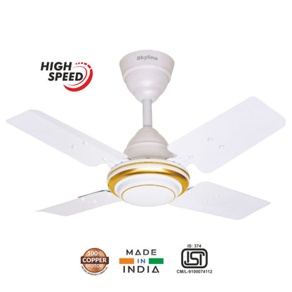 Skyline Ceiling Fan 24" (600mm) | 100% Copper Motor | 400 RPM | Compact High-Speed Airflow for Small Spaces - Skyline Appliances