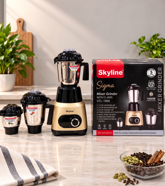 Skyline Sigma 1000W Heavy Duty Mixer Grinder with 3 Jars (VTL-1900)