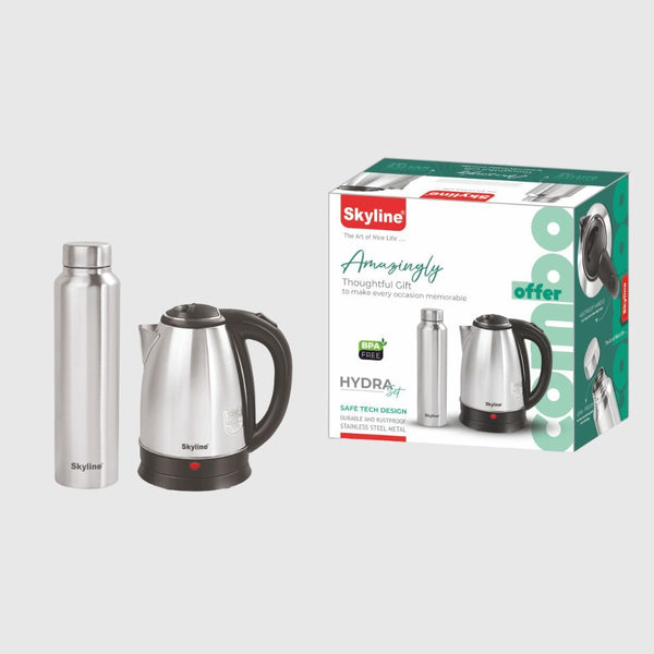 Electric Kettle & Steel Bottle Combo Hydra Set