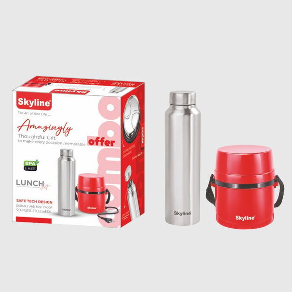 Electric Lunch & Steel Bottle Combo Lunch Set