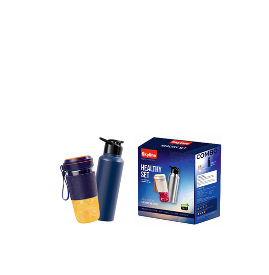 Skyline Healthy Set Combo | Portable Blender & Steel Water Bottle