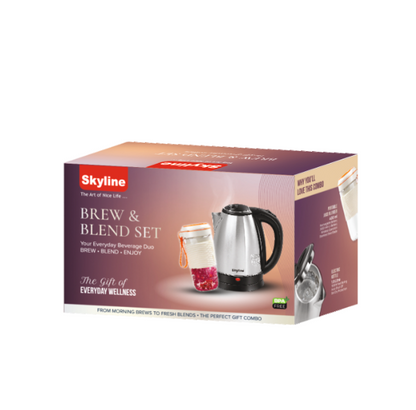 Skyline Brew & Blend Set | Portable Blender & Electric Kettle Combo