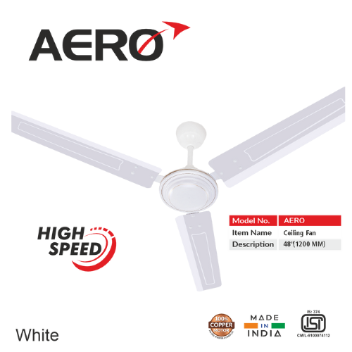 Skyline Aero 48" High-Speed Ceiling Fan | 100% Copper Motor | 400 RPM | 3 Color Options - Skyline Appliances