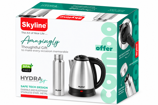 Electric Kettle & Stainless Steel Bottle Combo (Hydra Set)