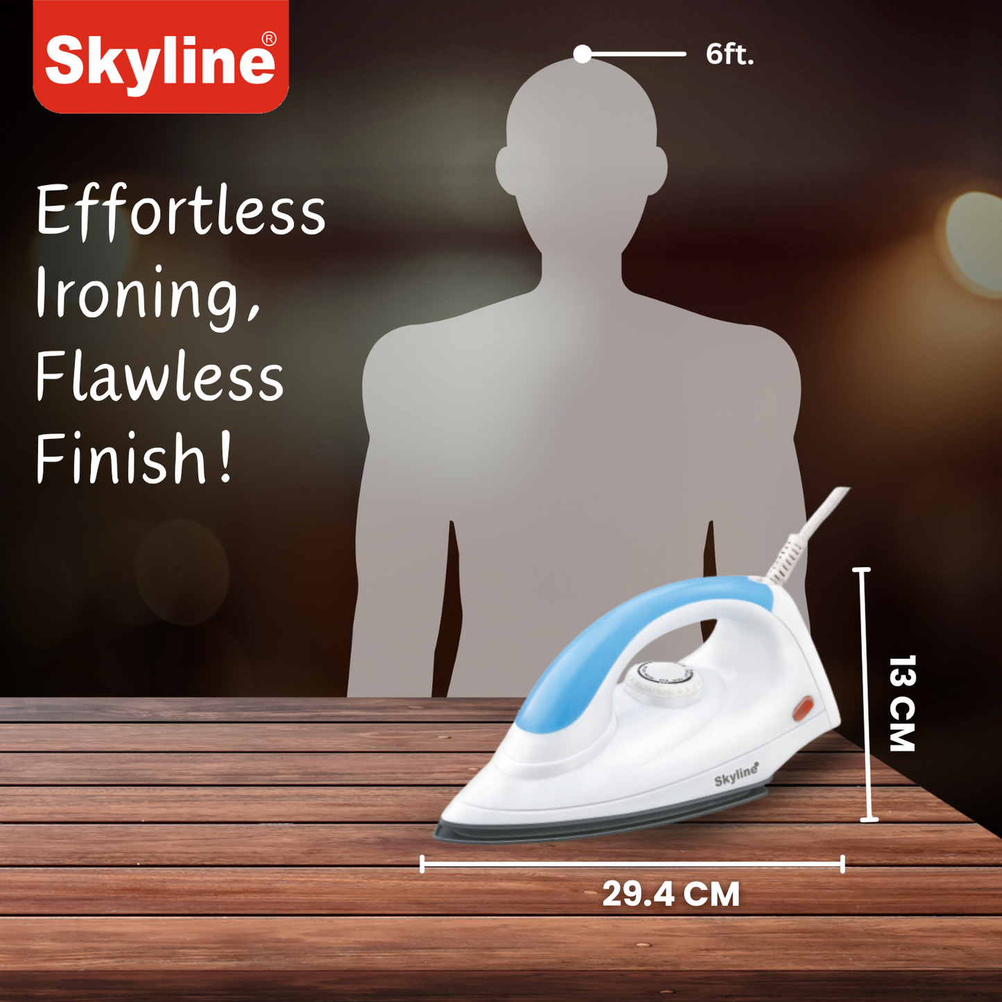 Skyline Dry Iron with 1000W Instant Heating