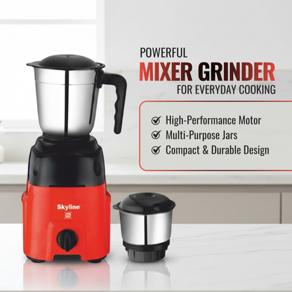 Skyline 550W Mixer Grinder with 2 Stainless Steel Jars