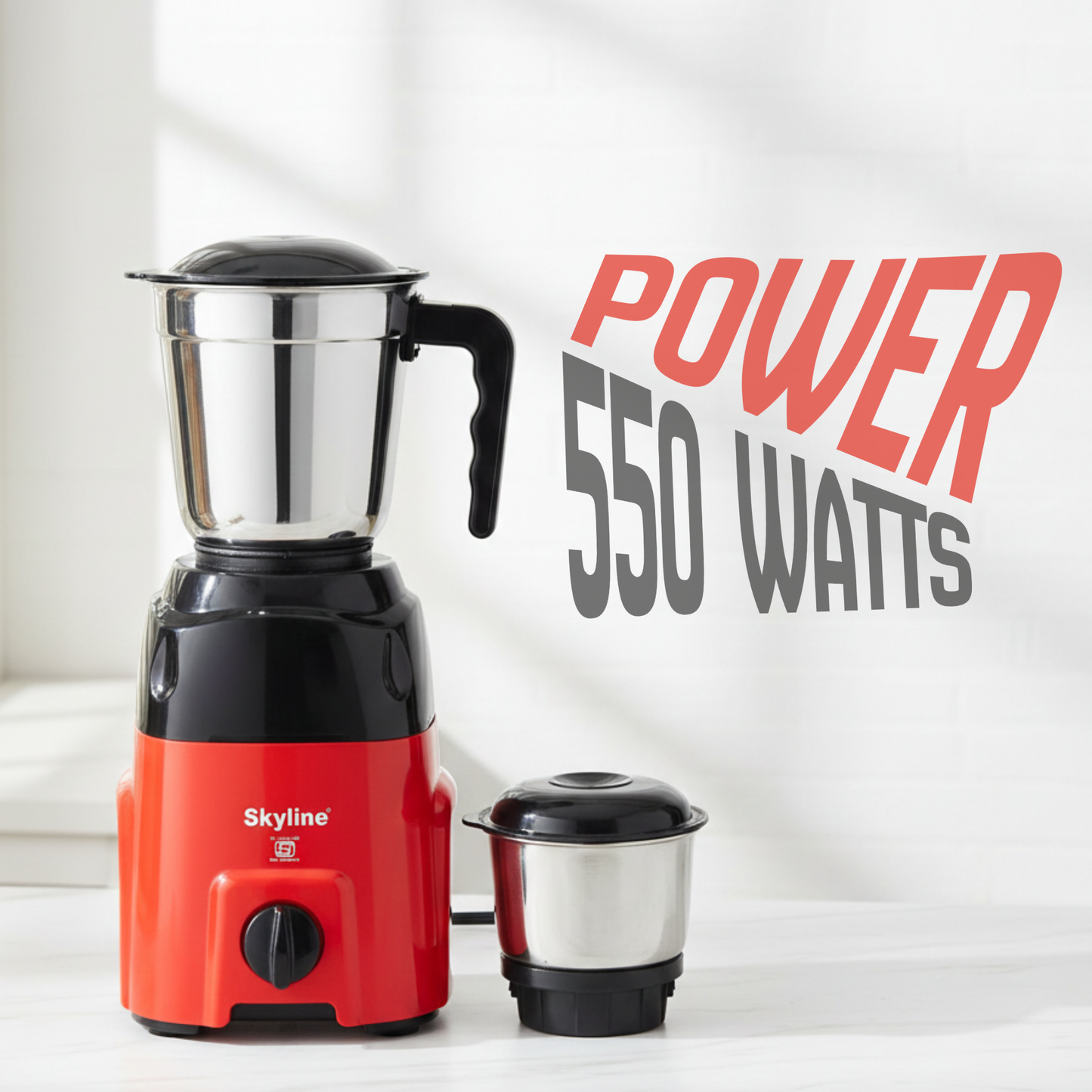 Skyline 550W Mixer Grinder with 2 Stainless Steel Jars