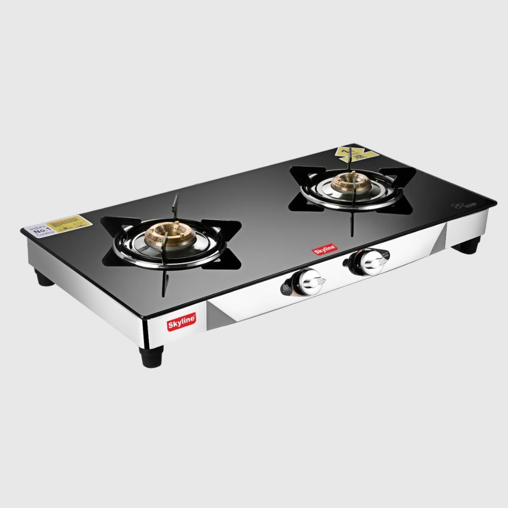 LPG Gas Stove with Toughened Glass Design & Brass Burners - Skyline Appliances
