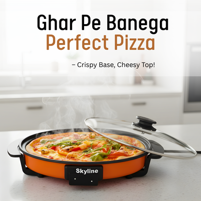 Skyline 1500 Watts Multi-Function Pizza Maker and Cooking Pan, Fry, Cook, and Grill