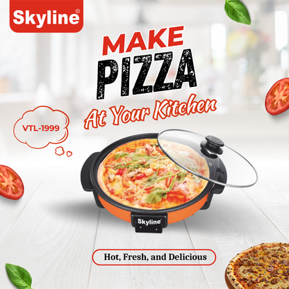 Skyline 1500 Watts Multi-Function Pizza Maker and Cooking Pan, Fry, Cook, and Grill