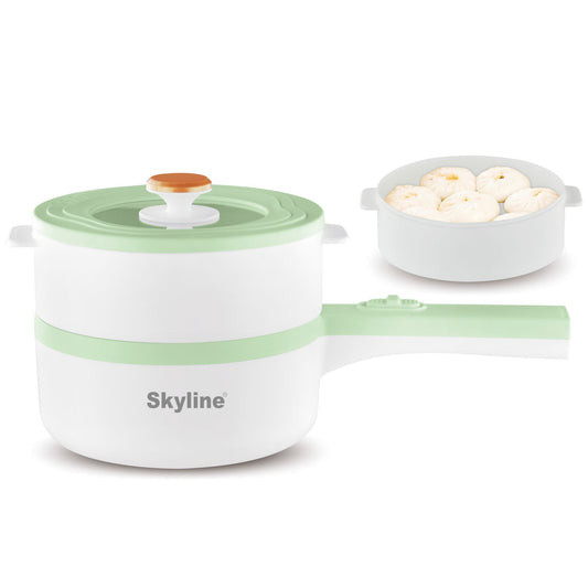 Multifunction Electric Pan with Steamer Attachment