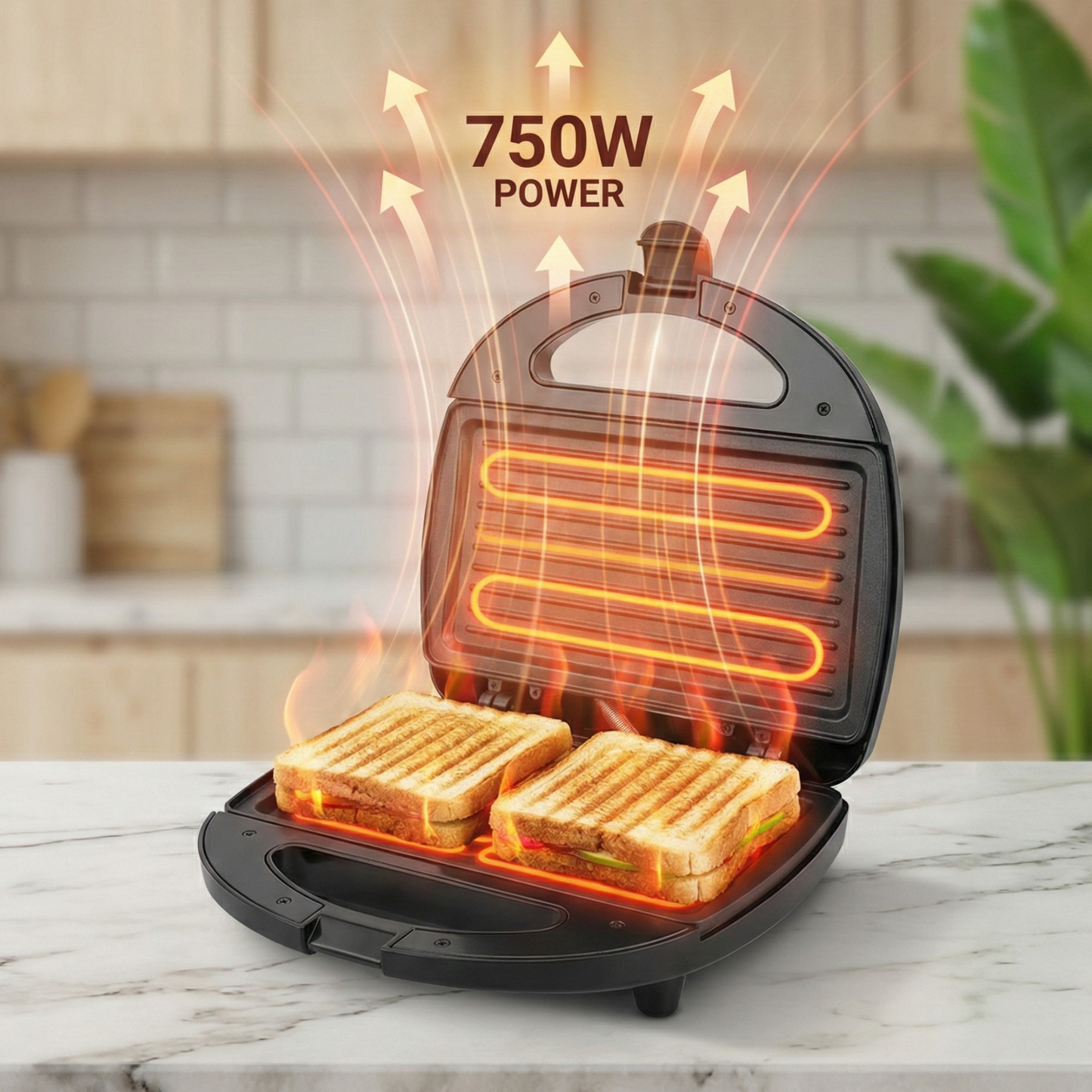 Skyline 750W 2-Slice Sandwich & Grill Toaster – Quick, Crispy, and Delicious Every Time