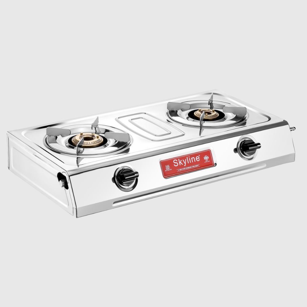 LPG Gas Stove Stainless Steel with Brass 2 Burners - Skyline Appliances