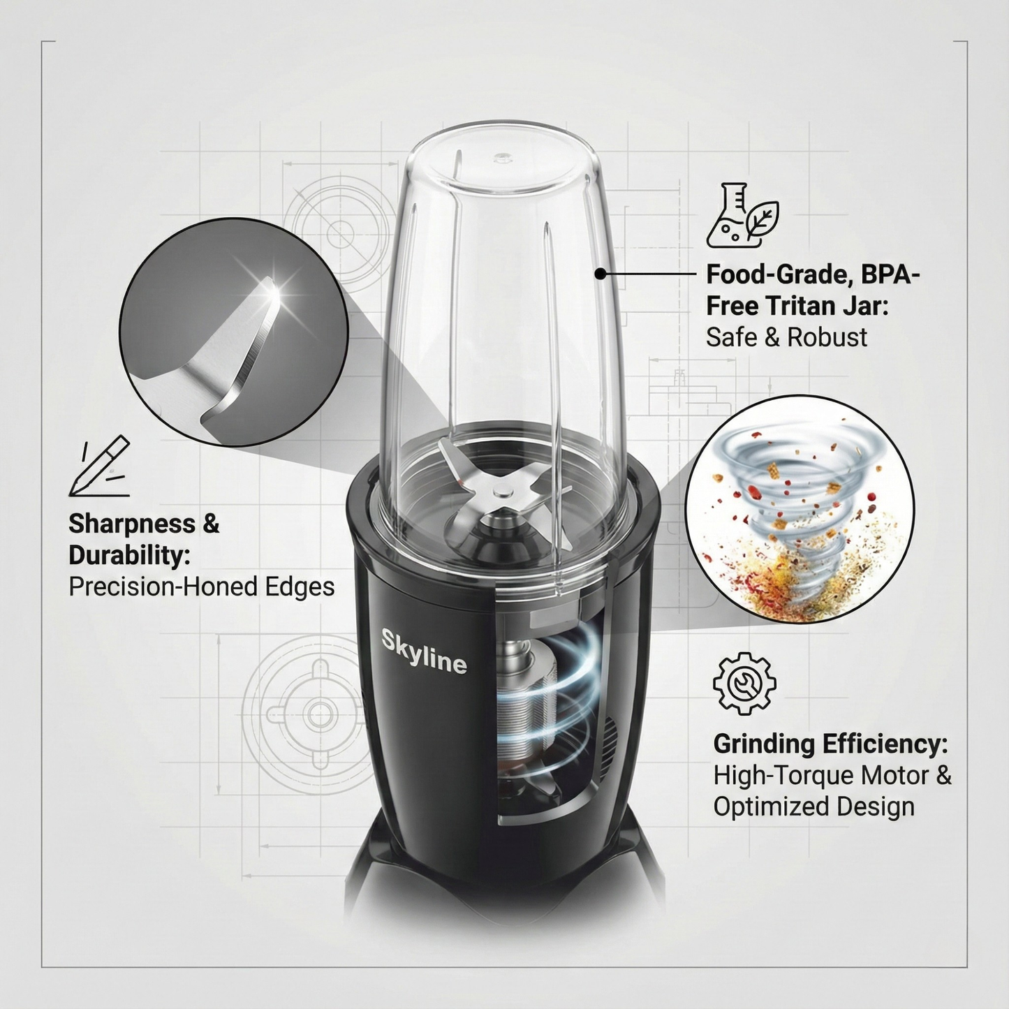 Skyline Nutri Mix Pro 500W Mixer Grinder