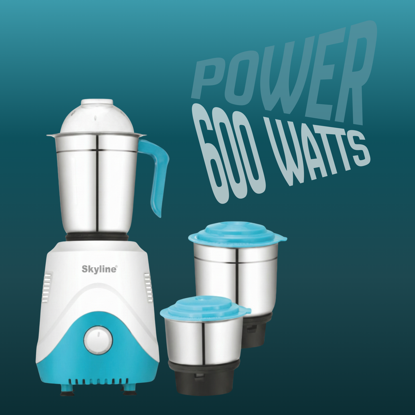 Skyline 600W Mixer Grinder with 3 Jars – Power-Packed Performance, Made in India