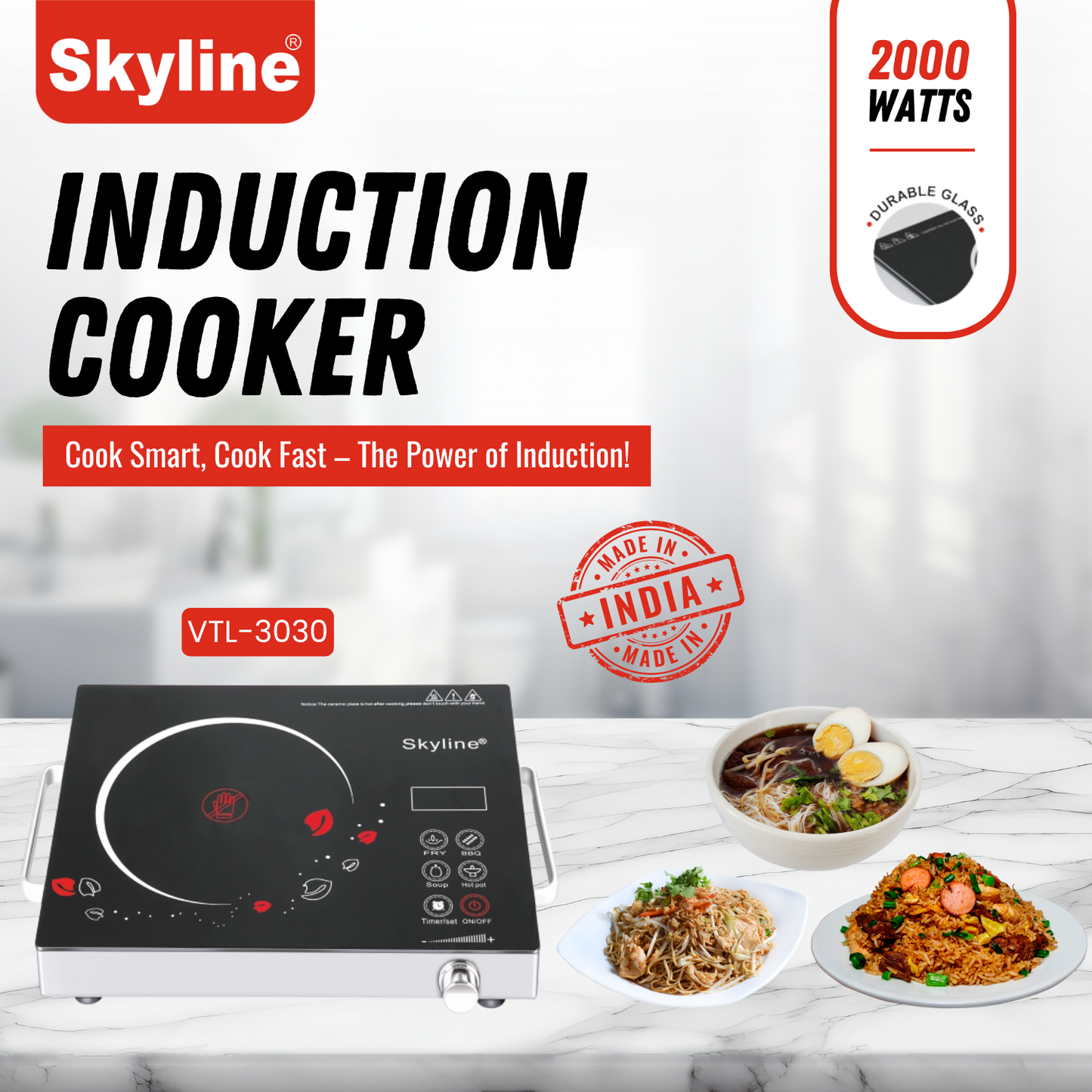 Skyline 2000W Infrared Induction Cooker with Digital Display