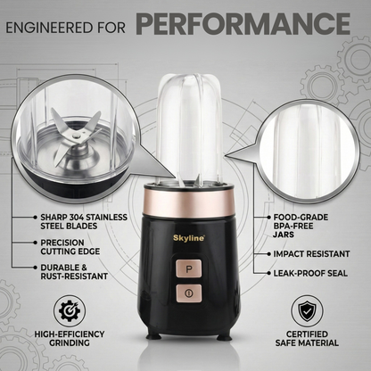 Skyline Nutri Mix 400 Watts – Compact Nutrition Blender with 2 Jars