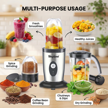 Skyline Nutri Mix 400 Watts – Multi-Purpose Blender & Grinder with 3 Jars