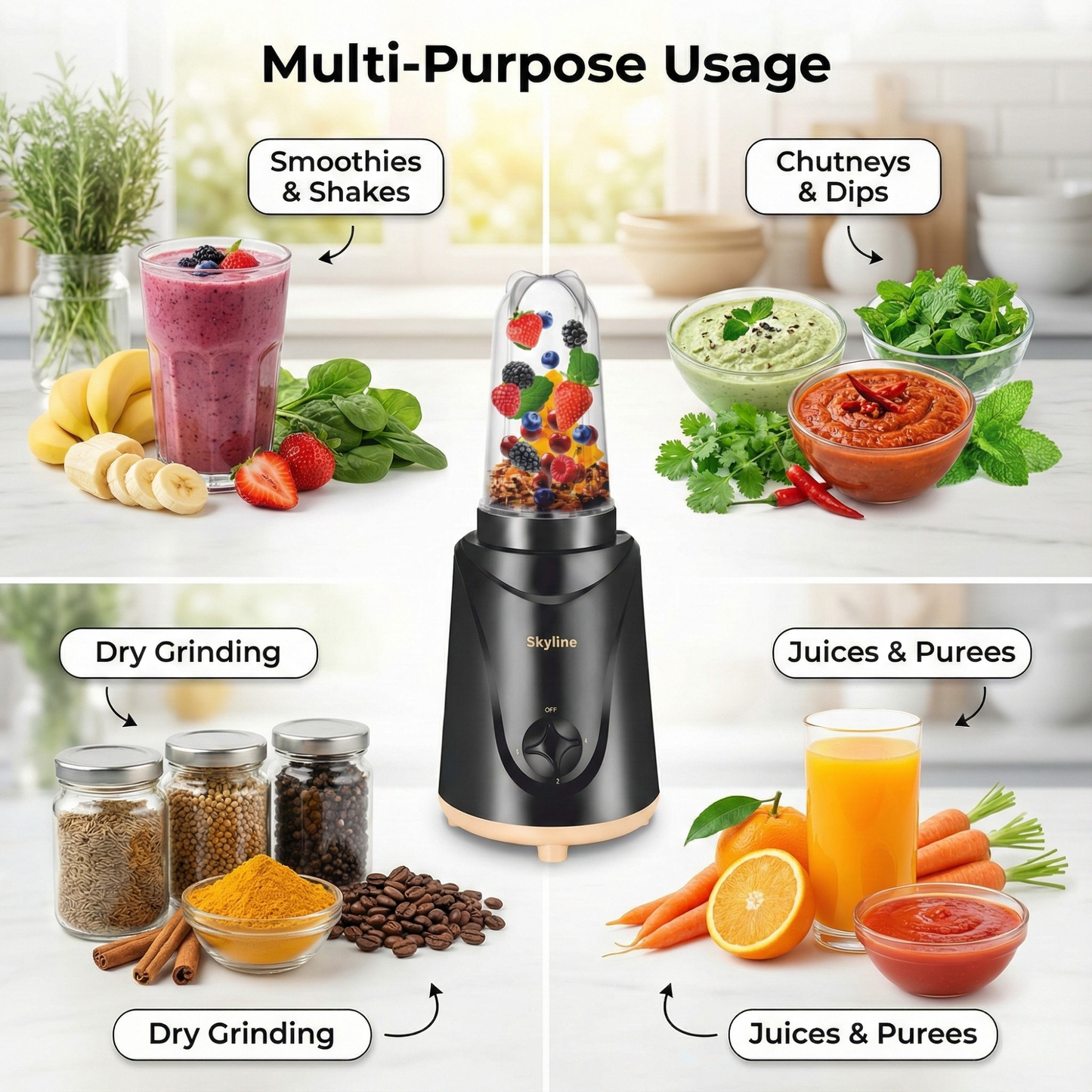 Skyline Nutri Mix Pro 500W Mixer Grinder