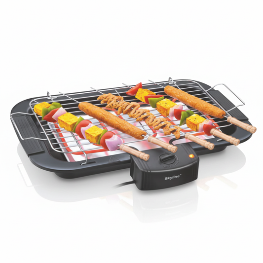 Skyline 2000W Electric Barbecue Grill with 5 Skewers | Portable & Energy-Efficient Grilling